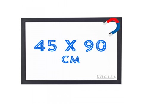 Chalky Manyetik Beyaz Yazı Tahtası Siyah Çerçeveli 45x90 cm